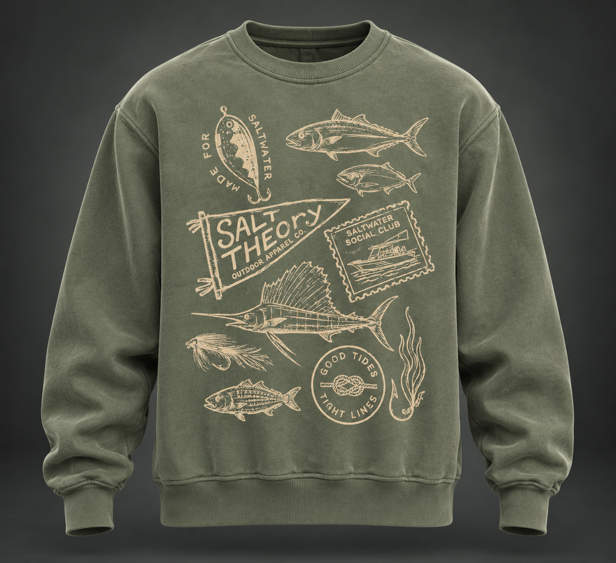 Salt Theory Saltwater Social Club Crewneck